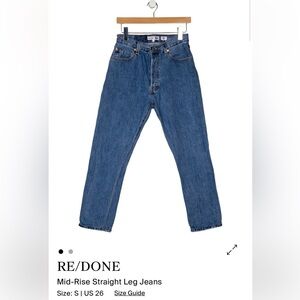 Re/Done Straight Blue Jeans